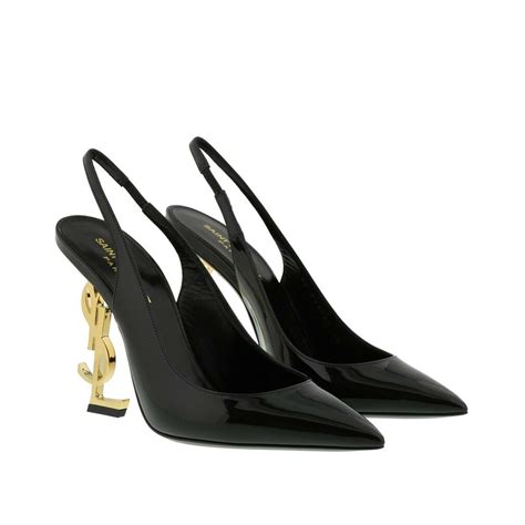 ysl black satin pumps|ysl high heels black.